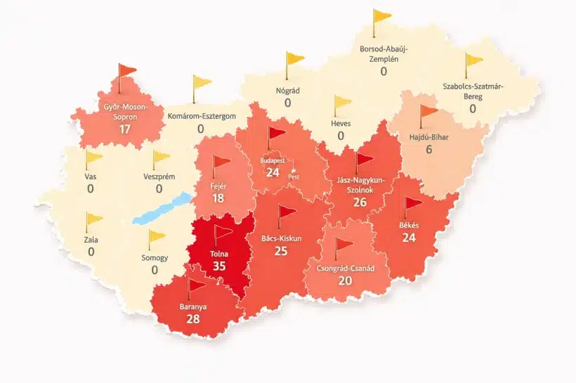 Térképen, hol növelik leginkább a halálozást hazánkban a hőhullámok
